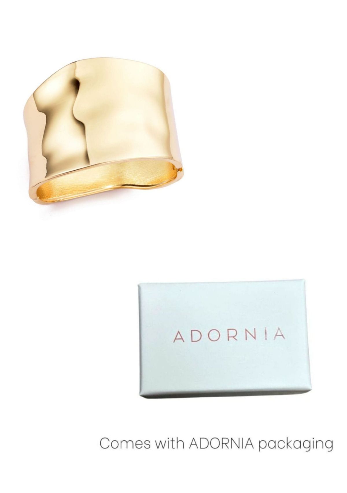 Gold Plated Tall Hammered Bangle