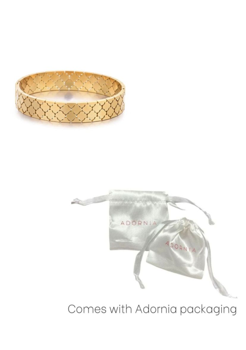 Tarnish Resistant 18k Gold Plated Clover Bangle