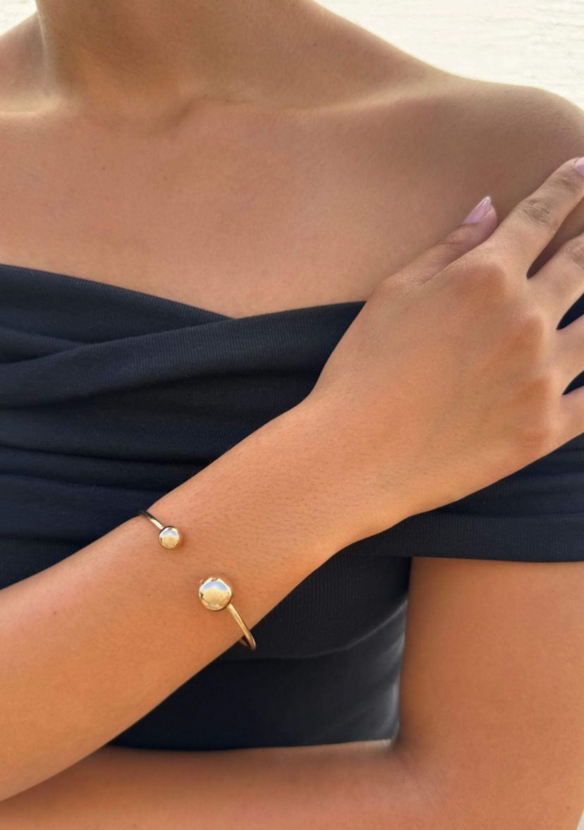 Gold Plated Spheres Cuff
