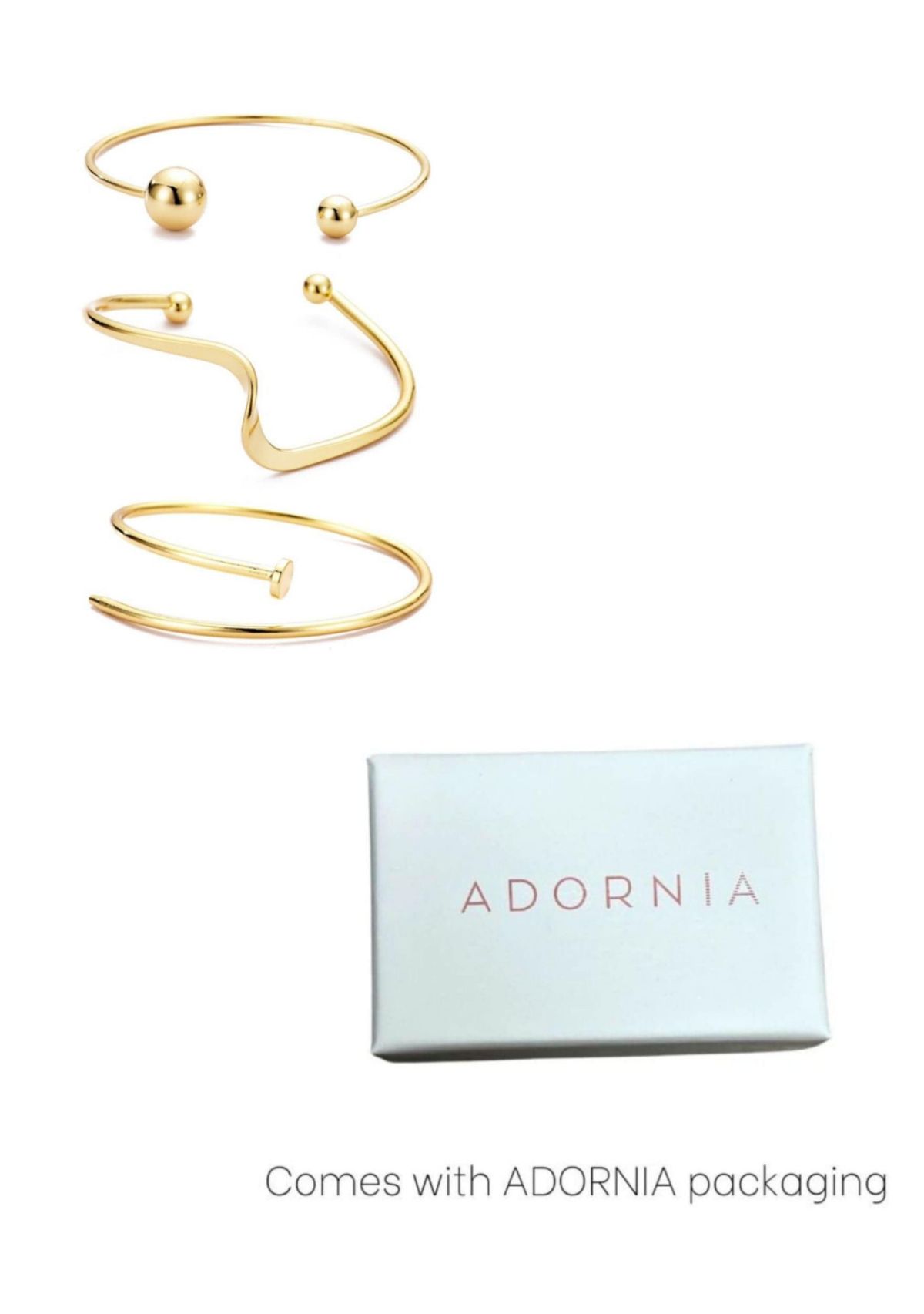 Gold Plated 3-Cuff Set