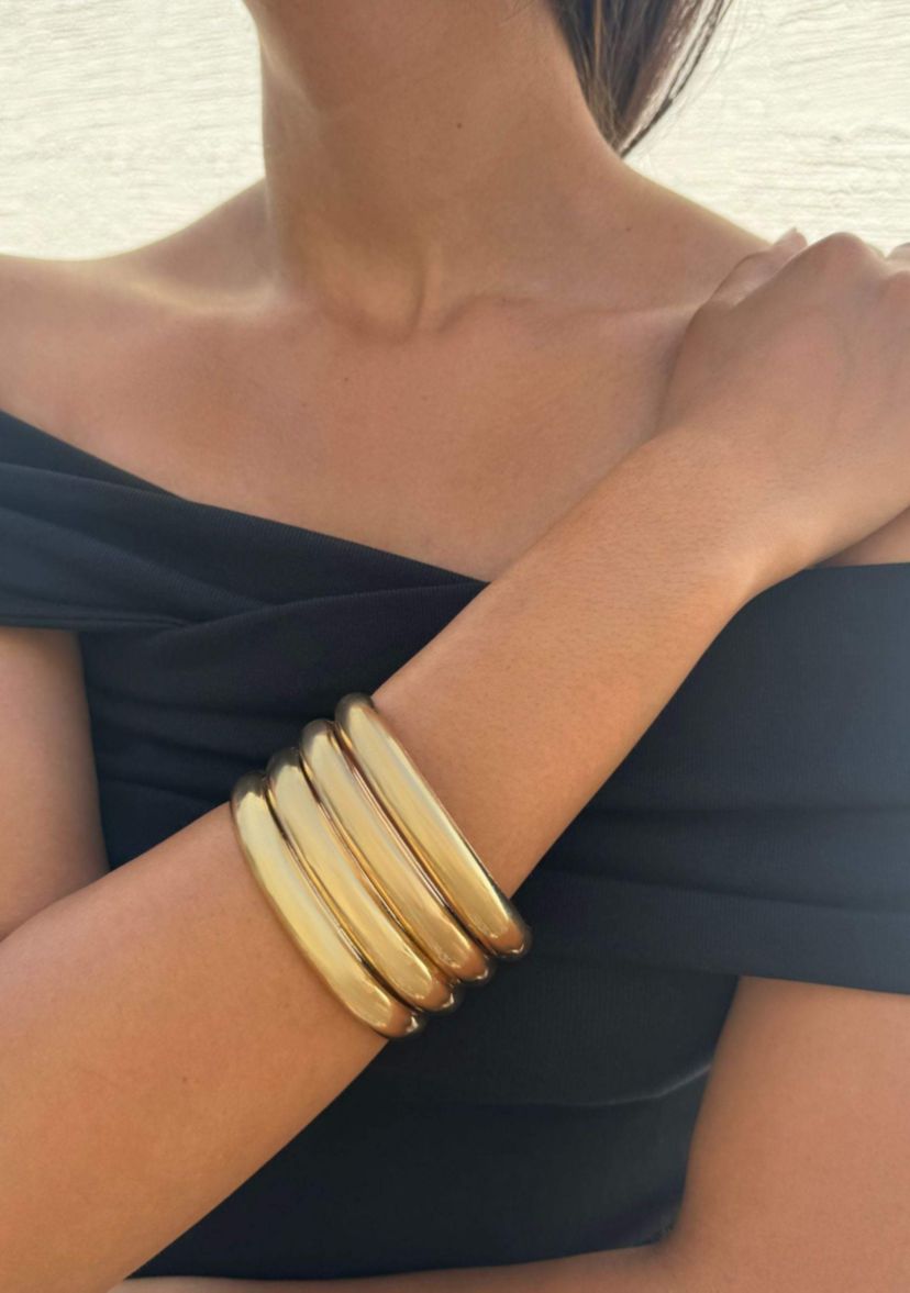 Gold Plated 4-Bangle Set
