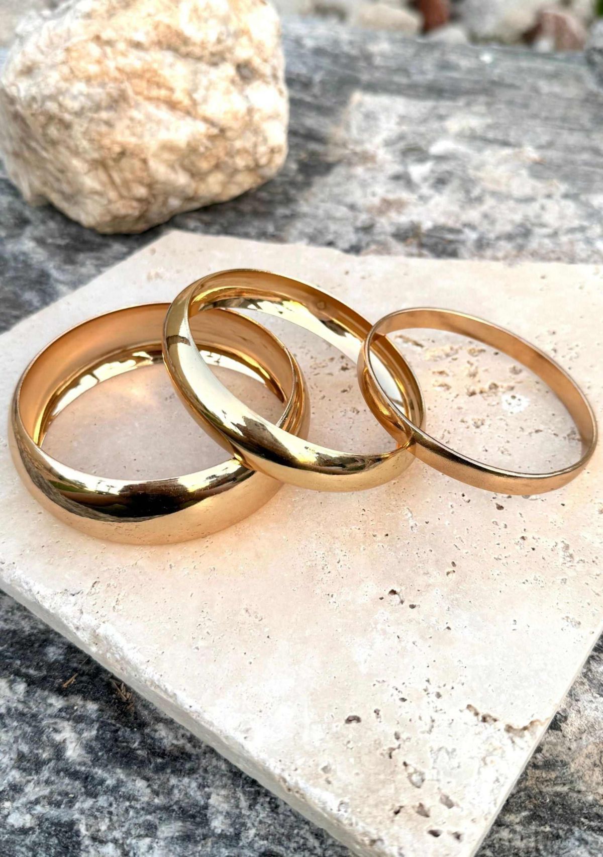 Gold Plated 3-Bangle Set