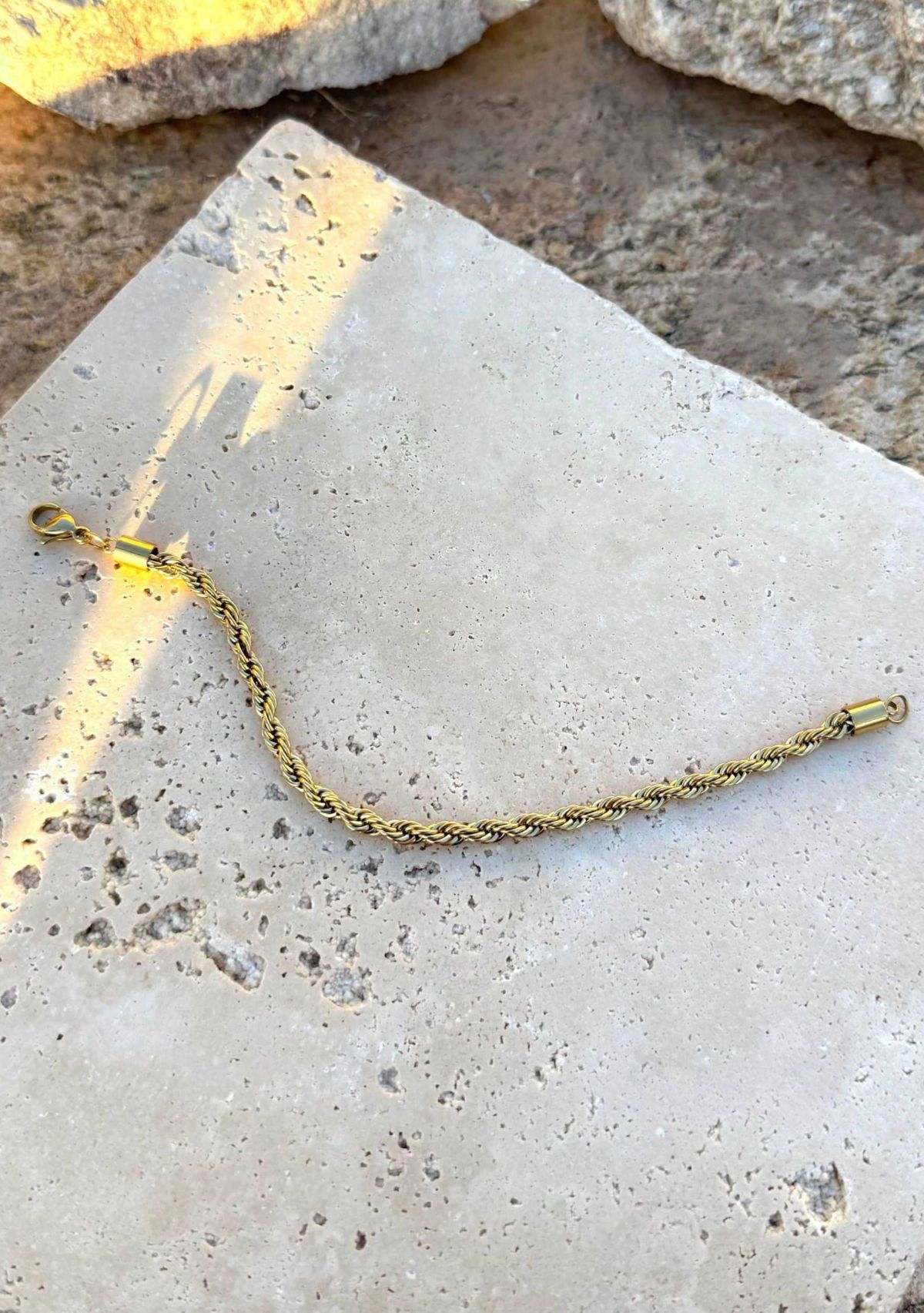 Tarnish Resistant 18k Gold Plated Rope Chain Bracelet