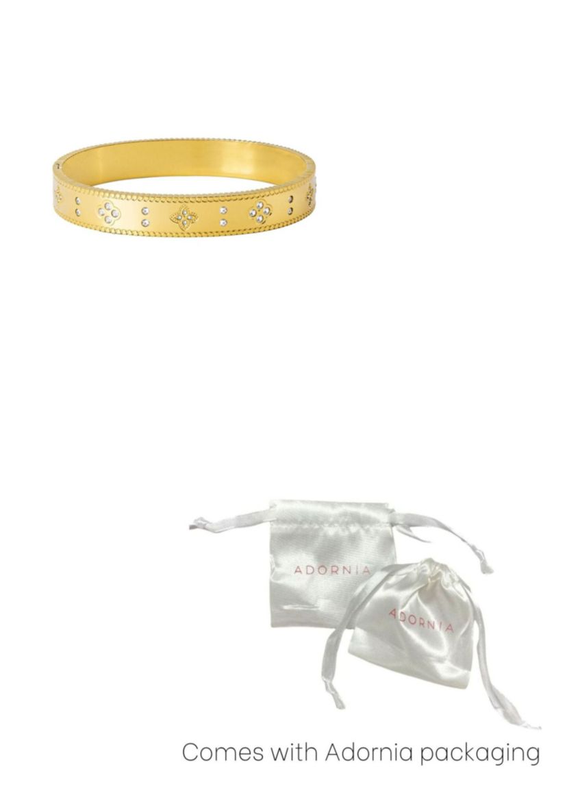 Tarnish Resistant 18k Gold Plated Clover Bangle