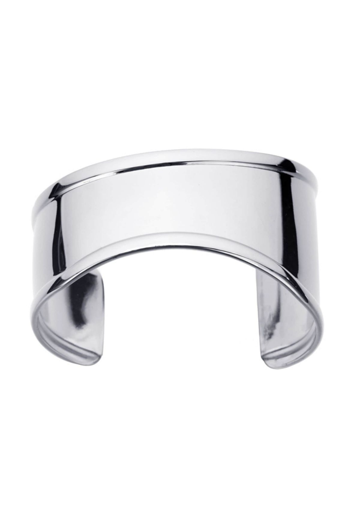 Tarnish Resistant Silver Plated Tall Curve Cuff