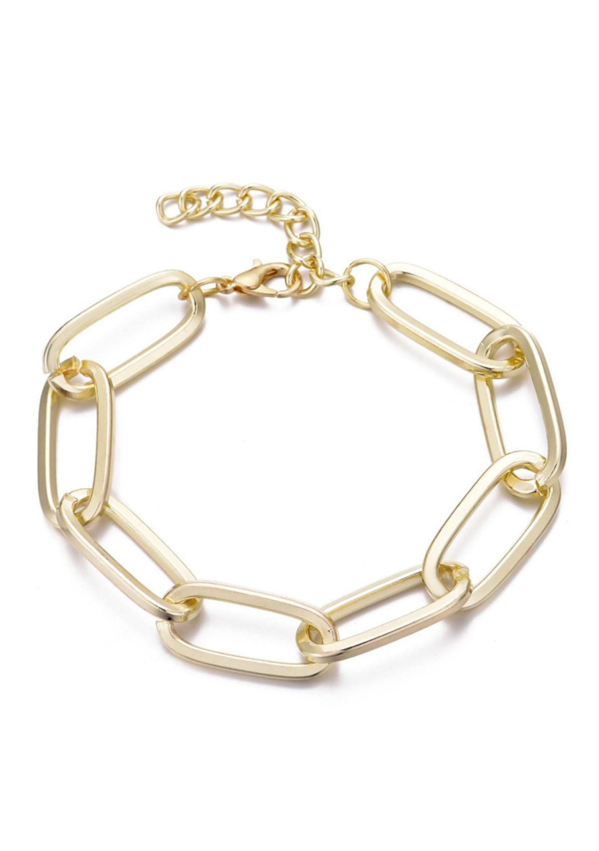 Gold Plated Chunky Paperclip Chain Bracelet
