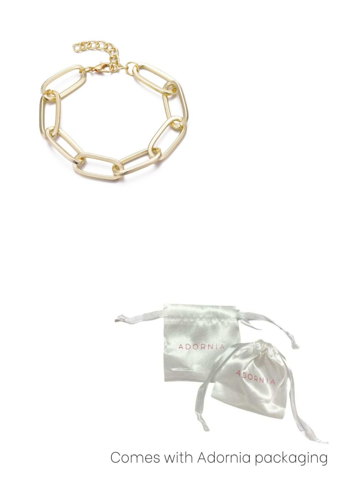 Gold Plated Chunky Paperclip Chain Bracelet