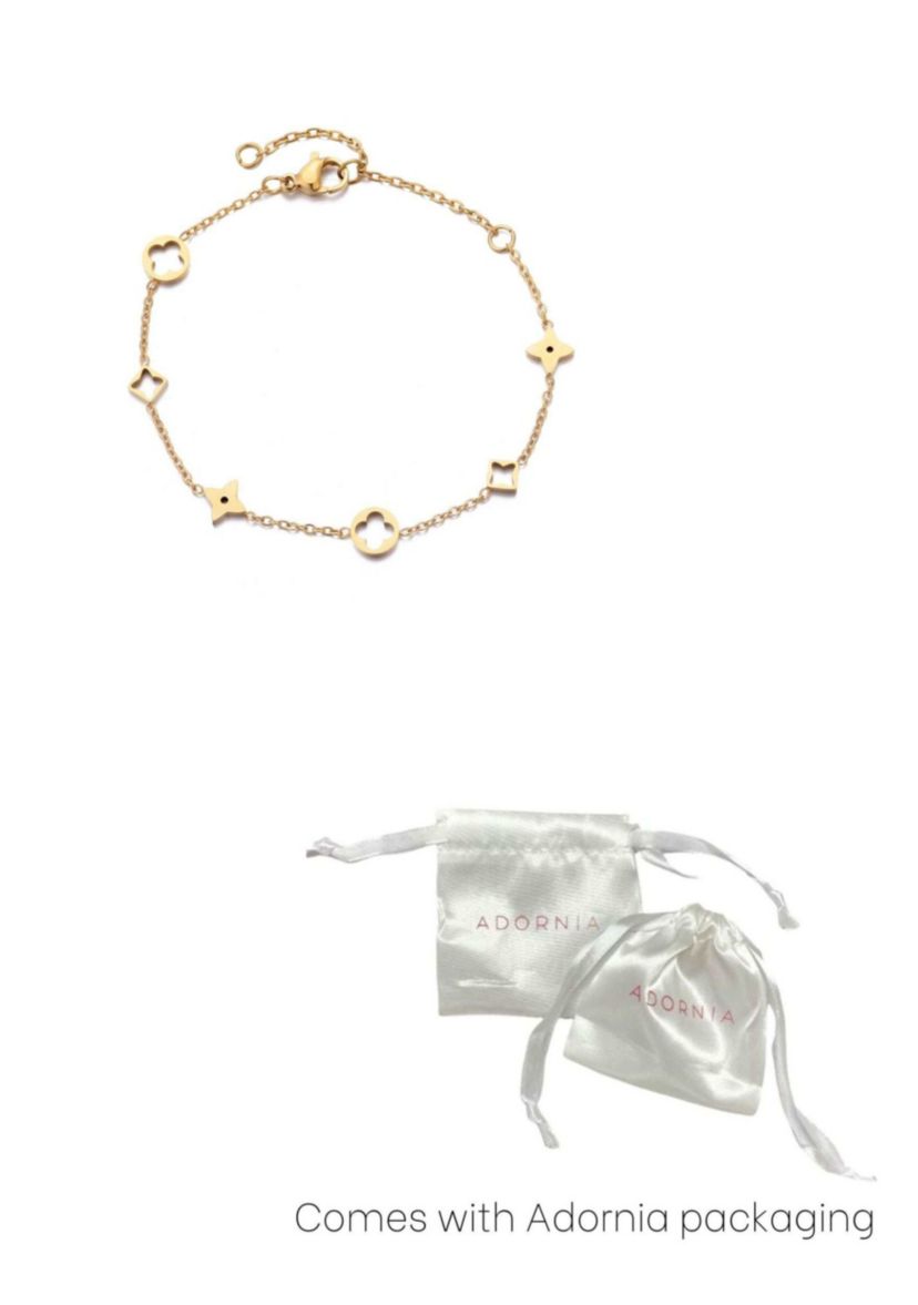 Tarnish Resistant 18k Gold Plated Mixed Clover Bracelet