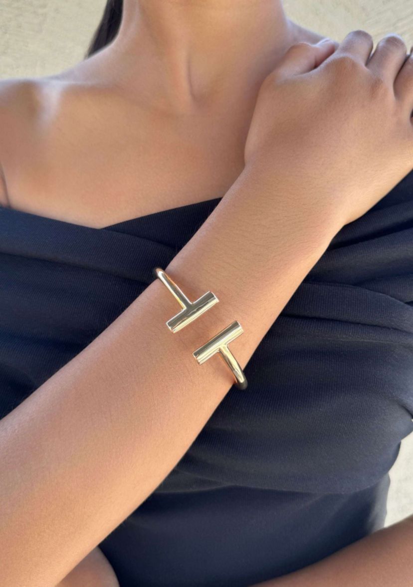 Gold Plated Bar Cuff