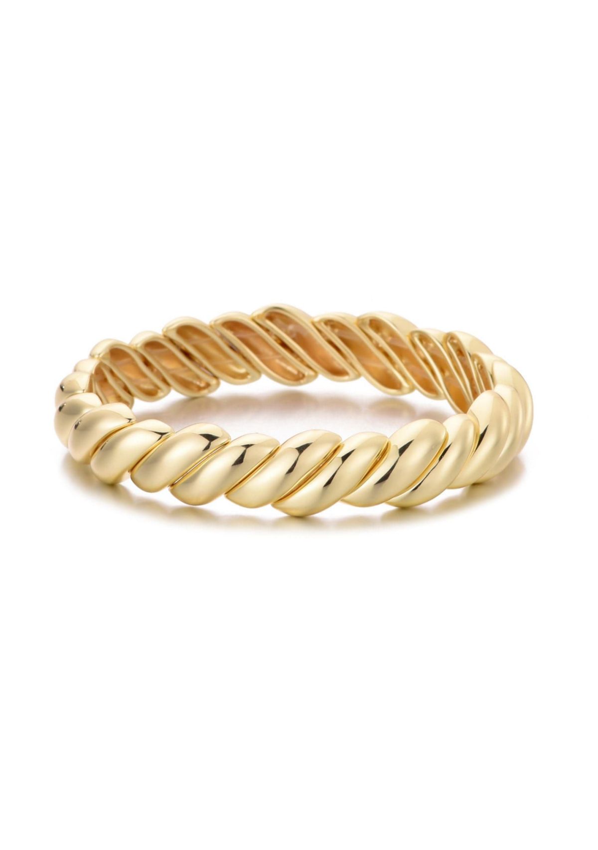 14k Gold Plated Macaroni Stretch Bracelet