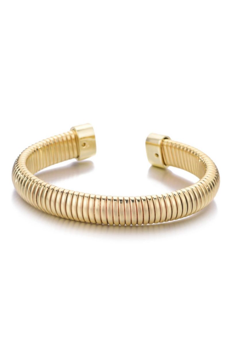 14k Gold Plated Omega Coil Cuff