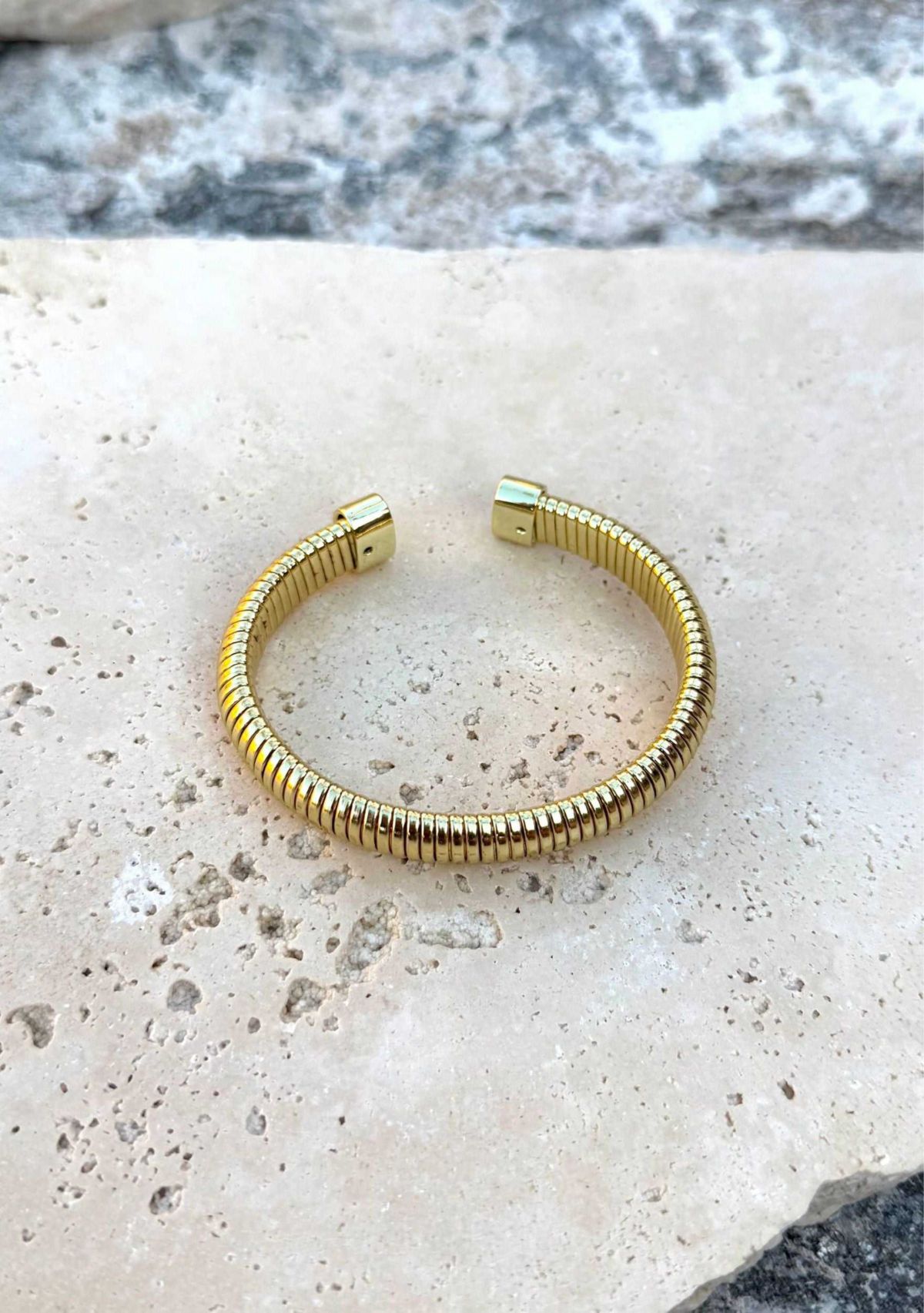 14k Gold Plated Omega Coil Cuff
