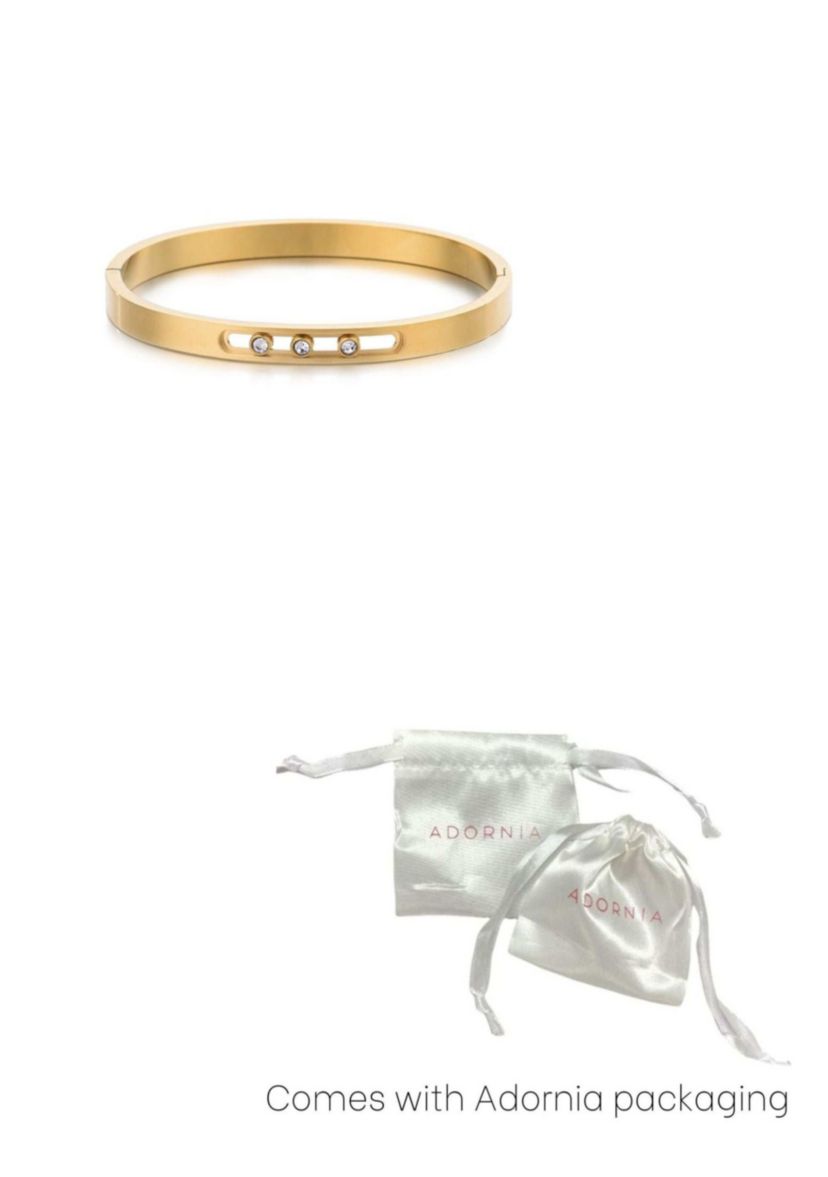 Tarnish Resistant 18k Gold Plated Sliding Stones Cuff