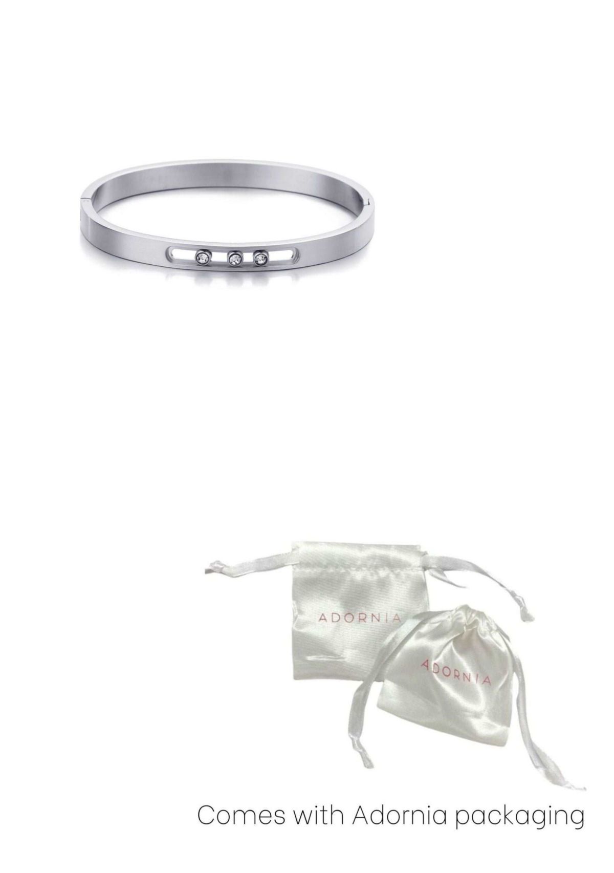 Tarnish Resistant Silver Sliding Stones Cuff