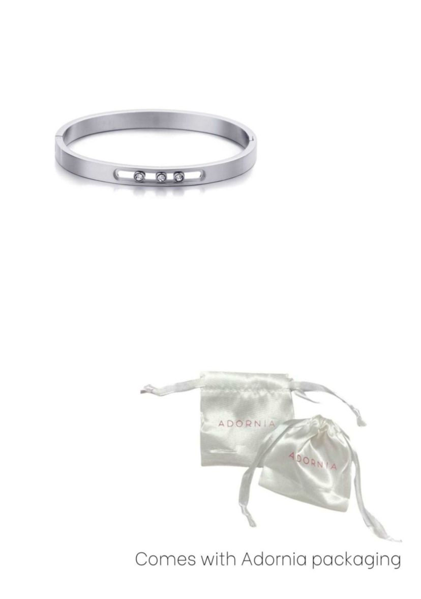 Tarnish Resistant Silver Sliding Stones Cuff