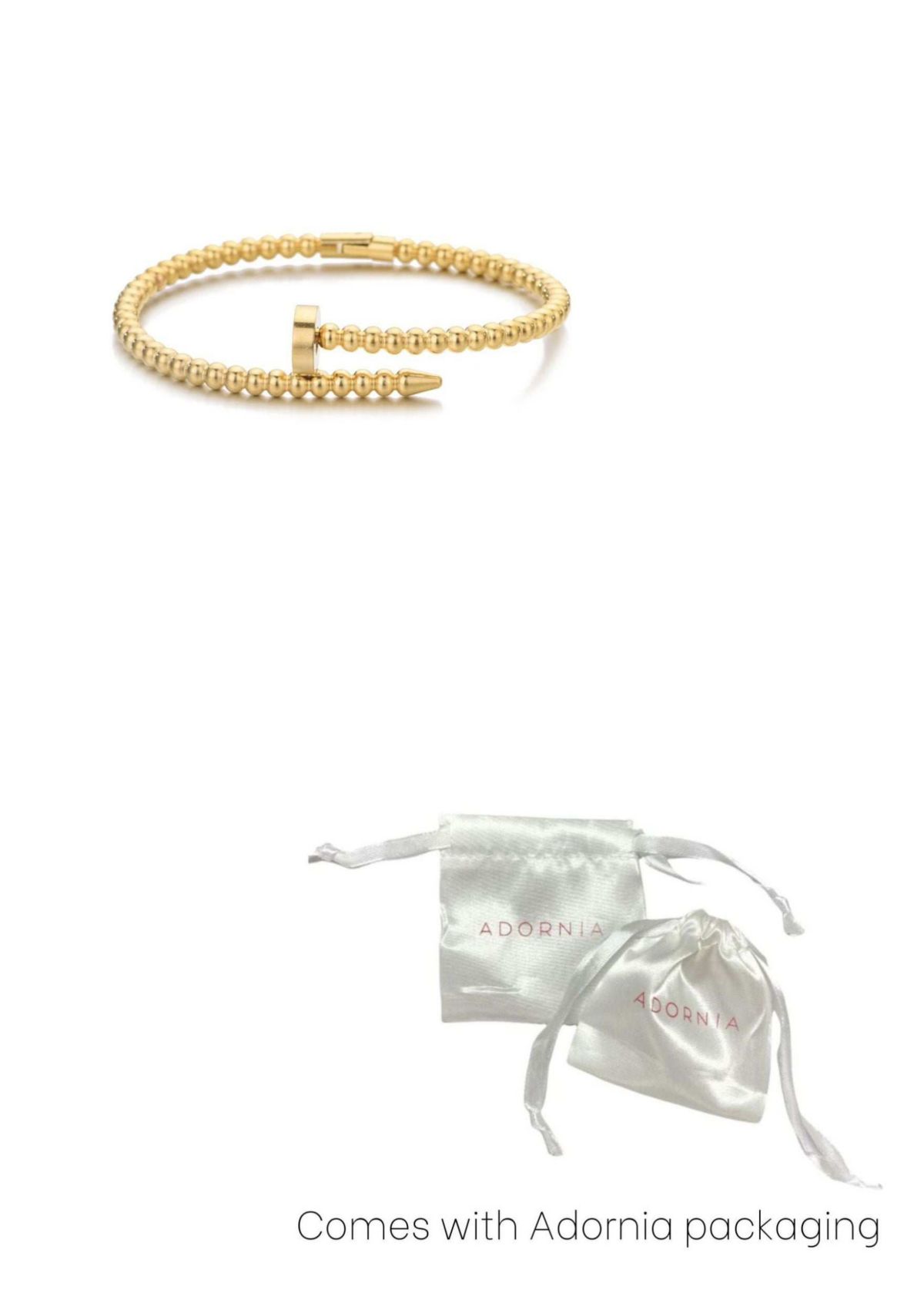 Tarnish Resistant 18k Gold Plated Beaded Nail Cuff