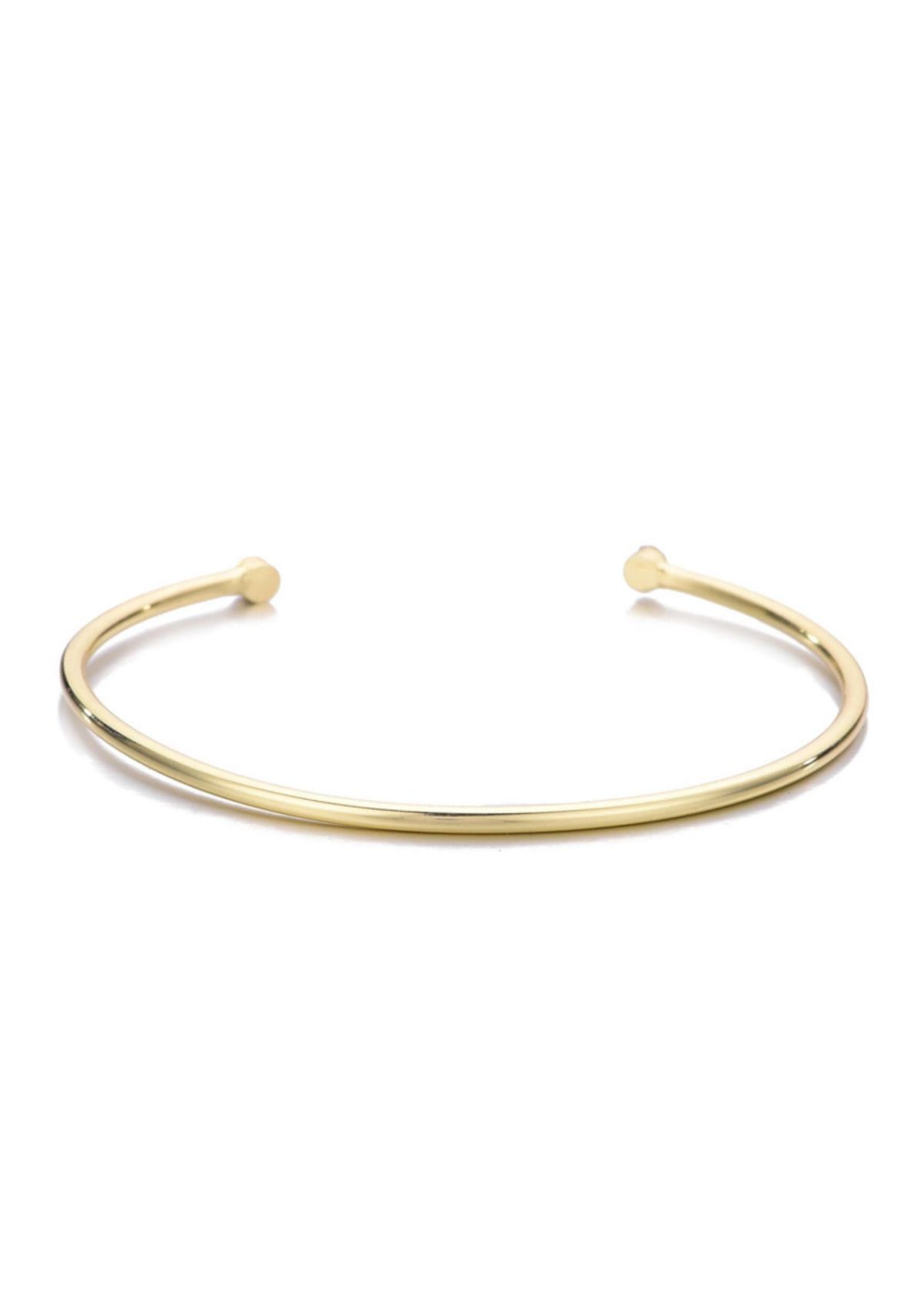 14k Gold Plated Crystal Ends Open Cuff