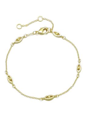 Adornia 14k Gold Plated Evil Eye Station Bracelet
