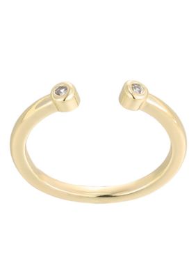 Adornia 14k Gold Plated CZ Ends Open Adjustable Toe Ring