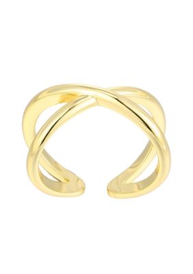 Adornia 14k Gold Plated Criss Cross X Adjustable Toe Ring