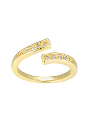 Adornia 14k Gold Plated CZ Floating Bands Open Adjustable Toe Ring