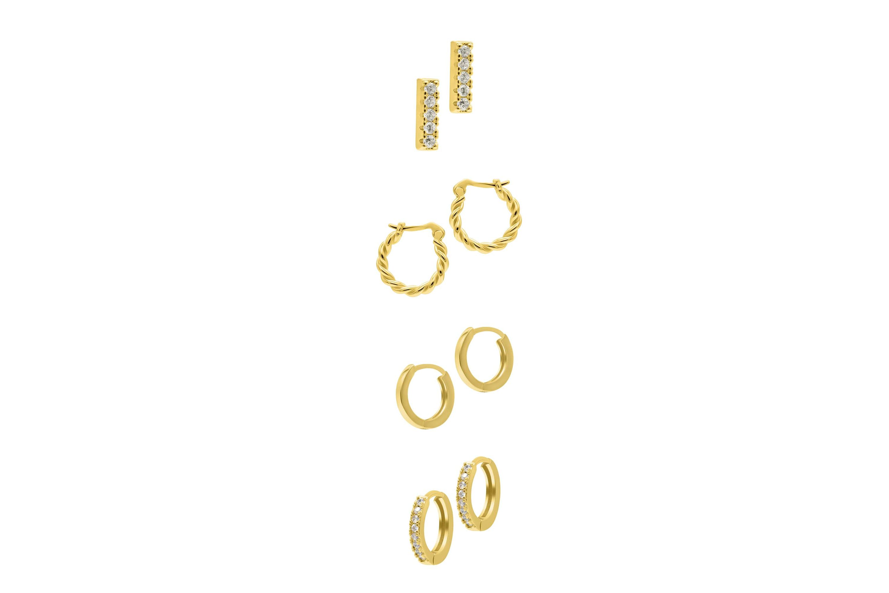 14k Gold Plated Set of 4 Earrings