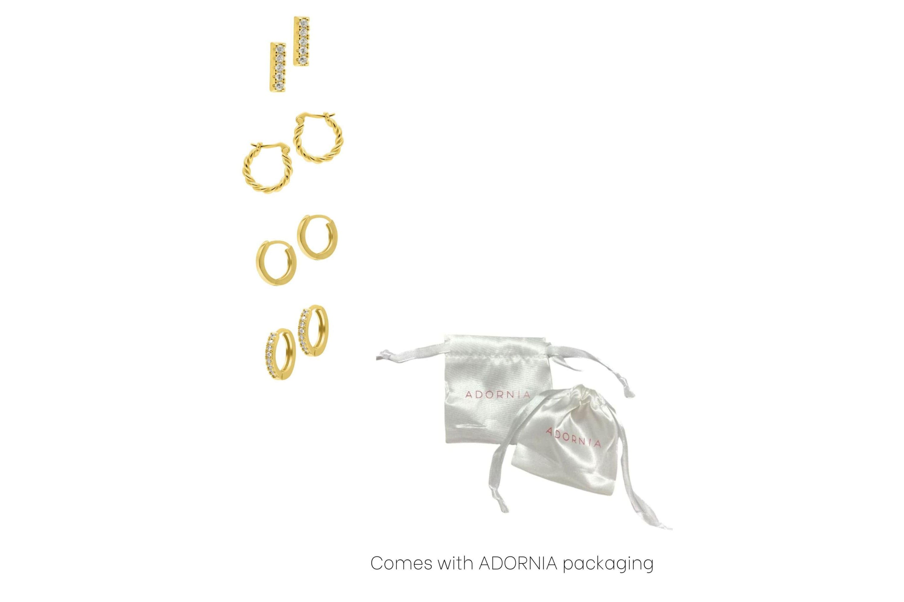 14k Gold Plated Set of 4 Earrings