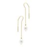 14k Gold Plated Threader Earrings with Freshwater Pearl