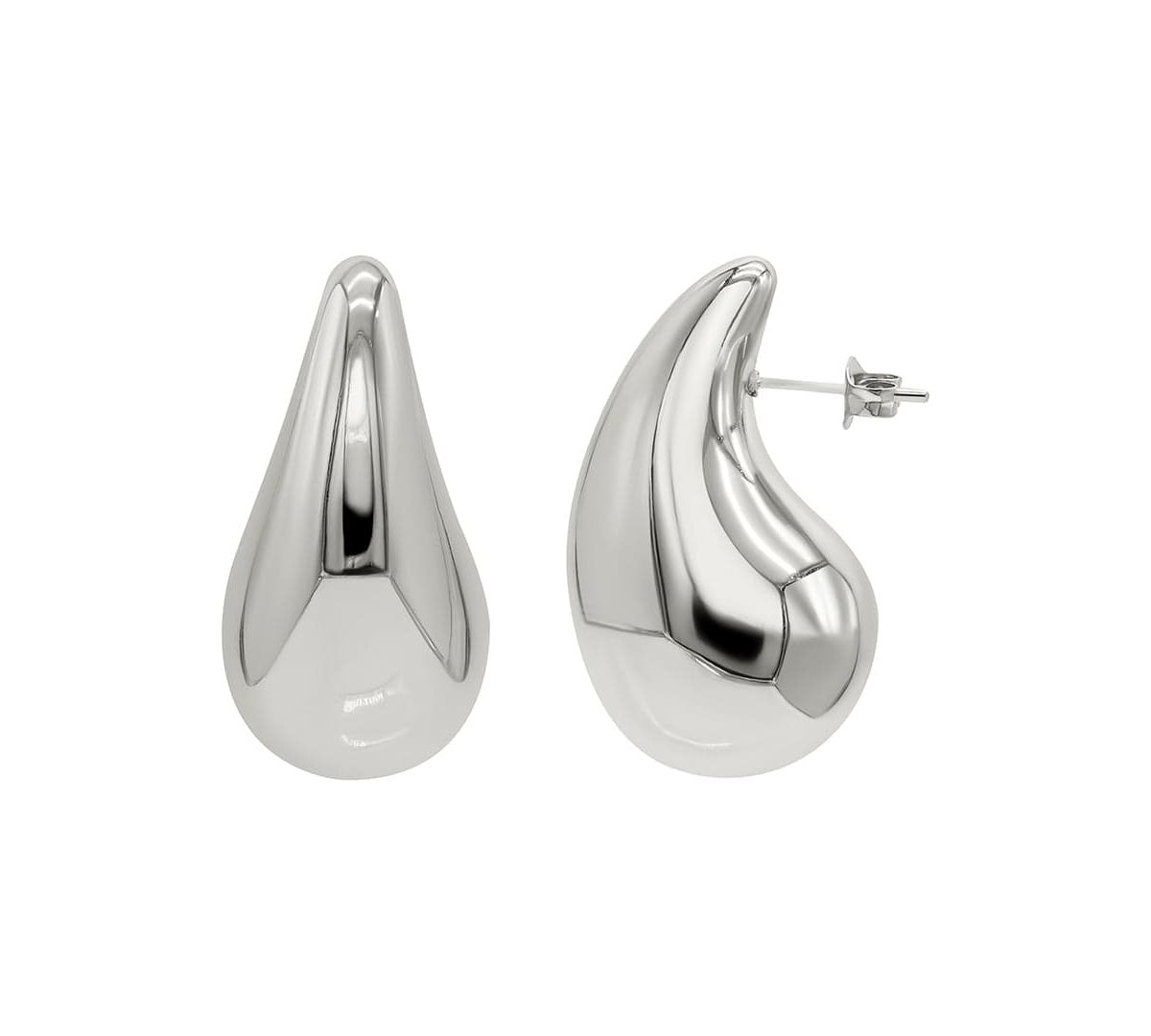 Tarnish Resistant Sterling Silver Plated Teardrop Sculptural Stud Earrings