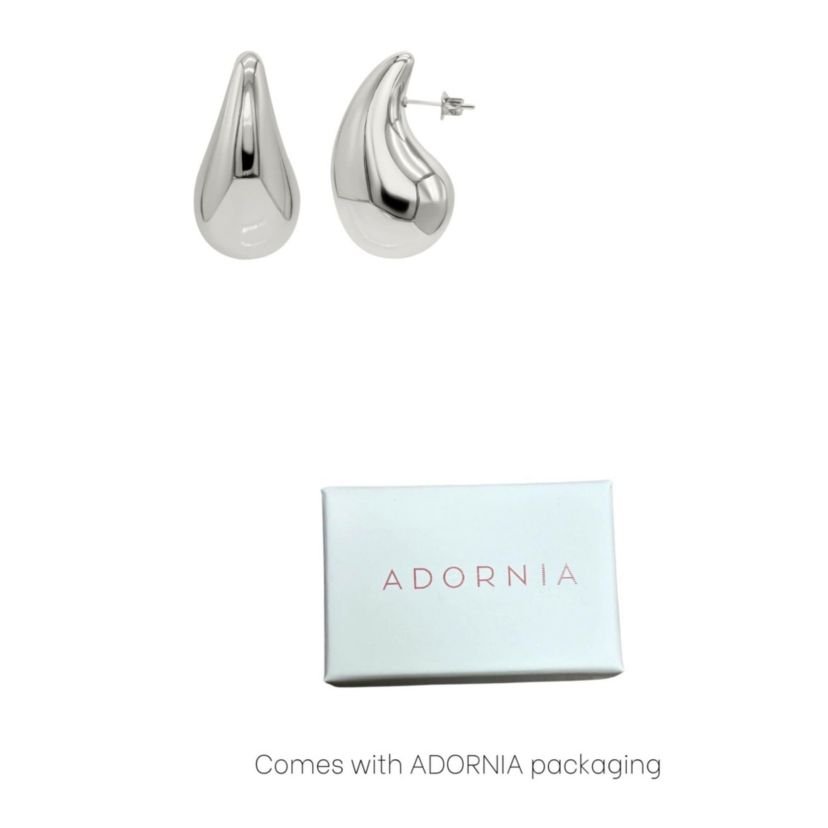 Tarnish Resistant Sterling Silver Plated Teardrop Sculptural Stud Earrings