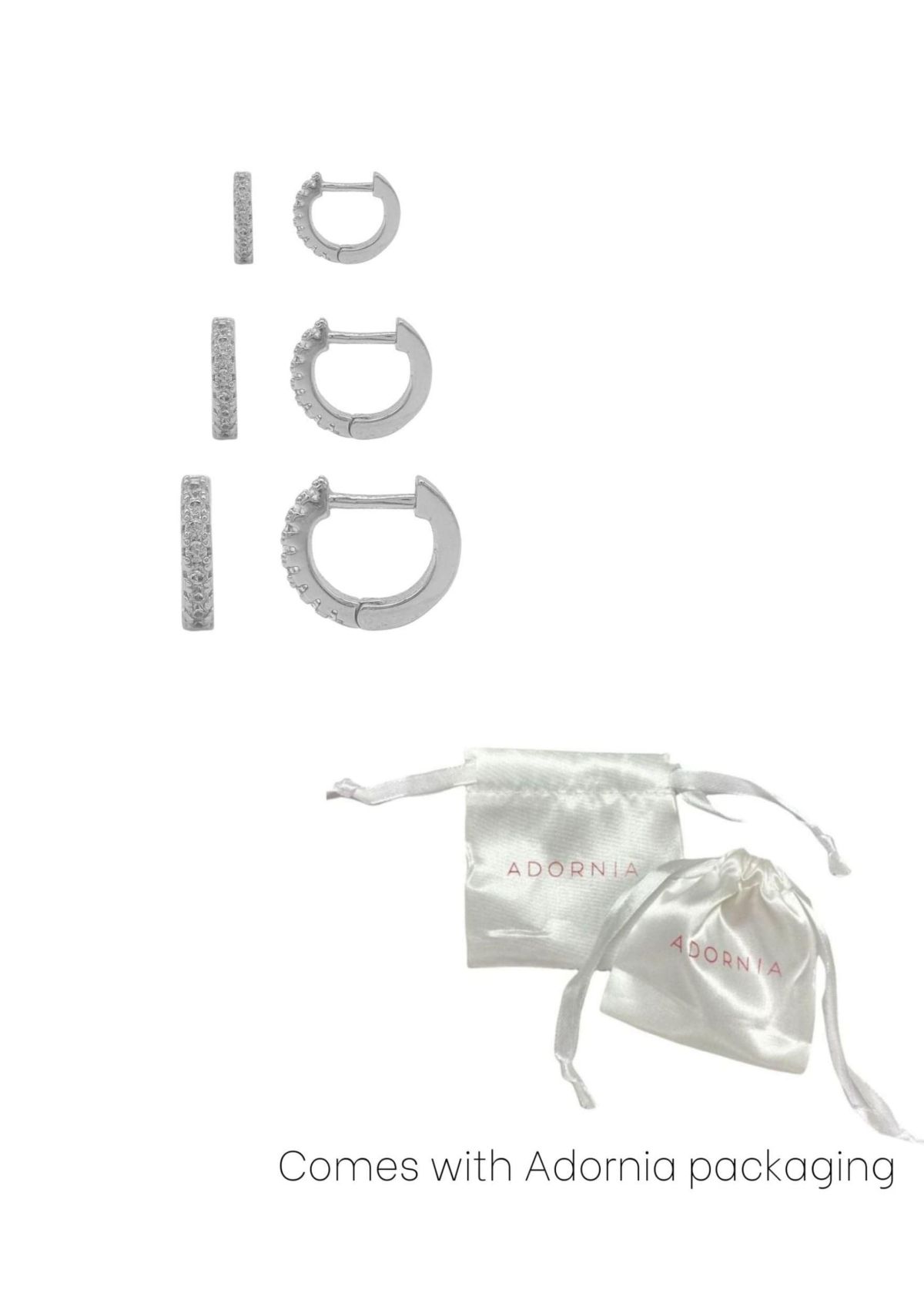 Silver Plated Huggie Hoop Earring Pack