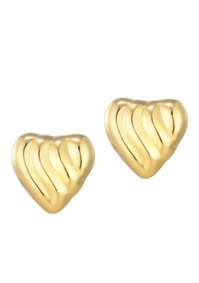 Adornia 14k Gold Plated Heart Statement Stud Earrings