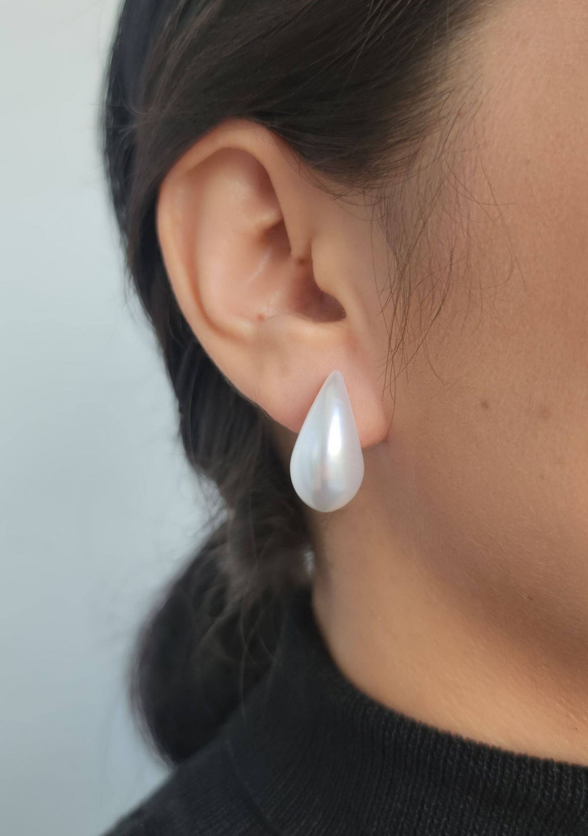 Pearl Teardrop Sculptural Studs