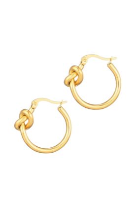 Adornia 14k Gold Plated Knot Hoop Earrings