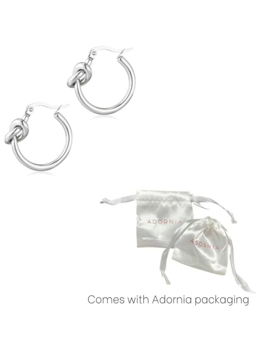 Silver Plated Knot Hoop Earrings