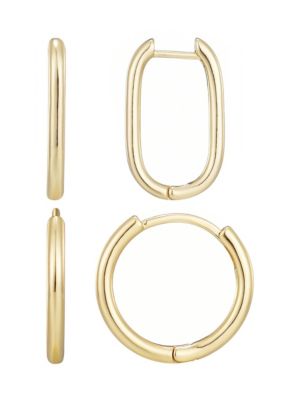 Adornia 14k Gold Plated Hoop Set