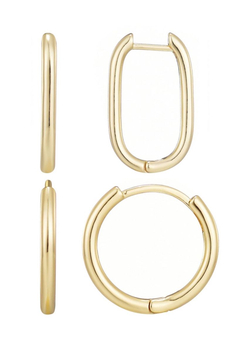 14k Gold Plated Hoop Set