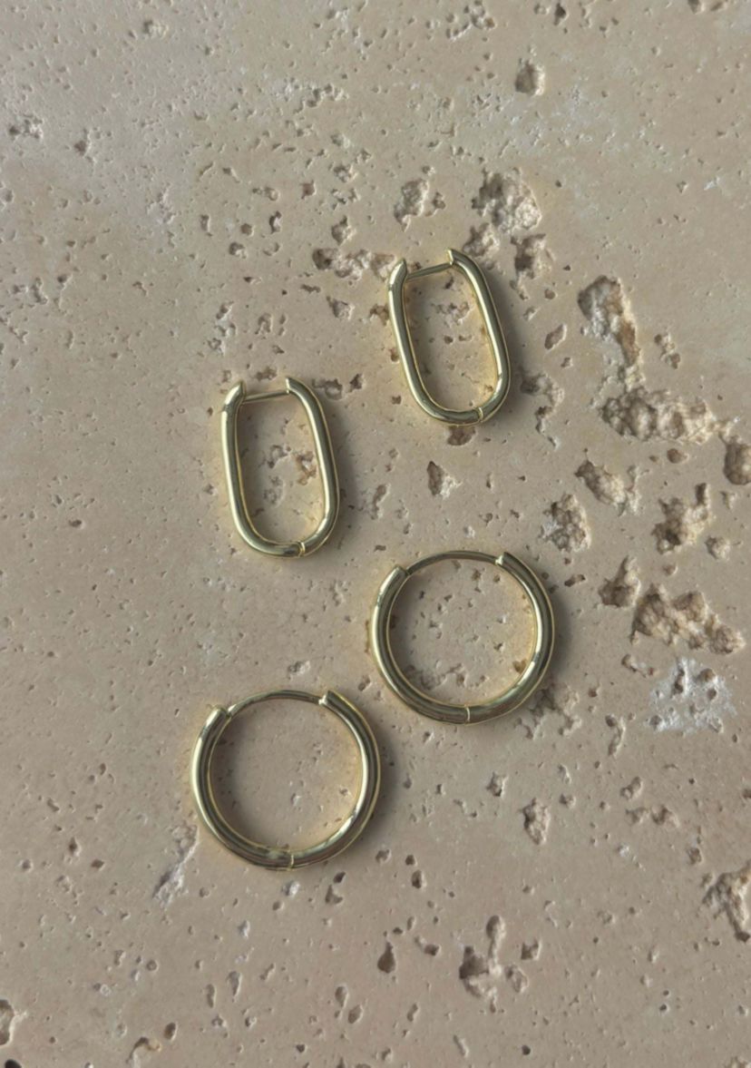 14k Gold Plated Hoop Set