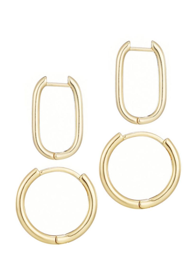 14k Gold Plated Hoop Set