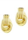 Gold Plated Doorknocker Stud Earrings