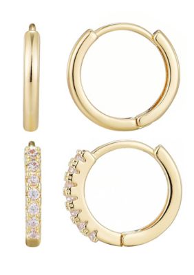 Adornia 14k Gold Plated CZ Earring Set