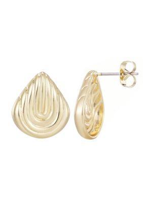 Adornia 14k Gold Plated Deco Stud Earrings