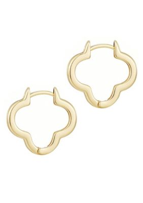 Adornia 14k Gold Plated Clover Hoop Earrings