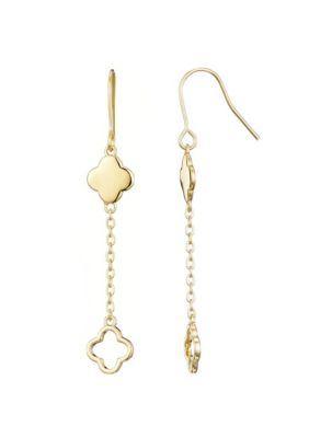 Adornia 14k Gold Plated Clover Drop Earrings