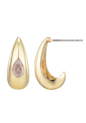 Adornia 14k Gold Plated Pear Crystal Stone Teardrop Stud Earrings