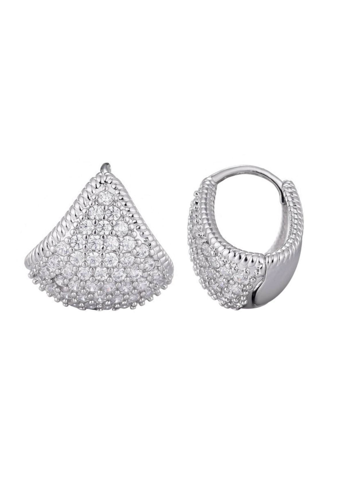 Silver Plated CZ Purse Earrings