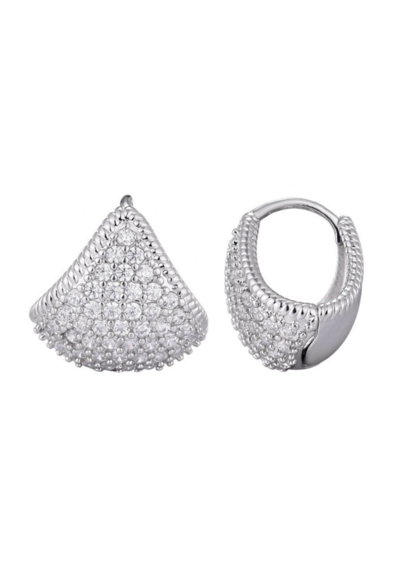 Silver Plated CZ Purse Earrings