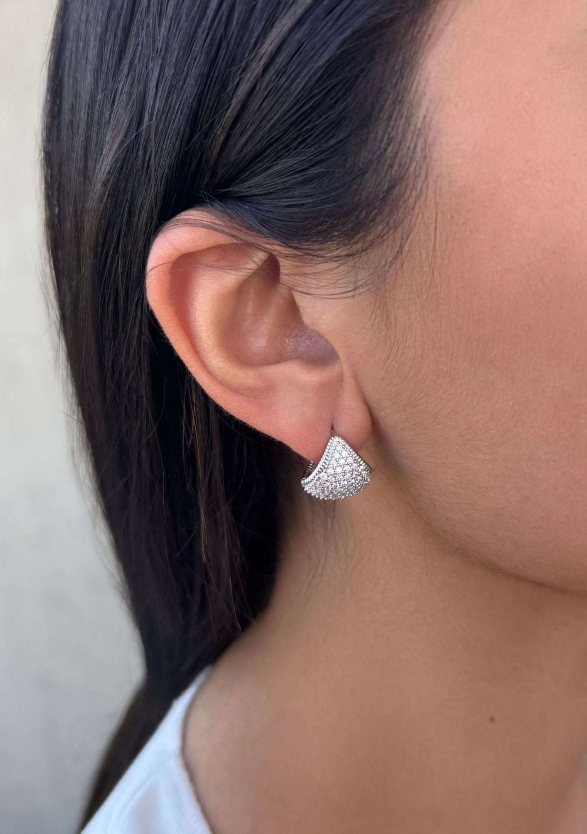 Silver Plated CZ Purse Earrings