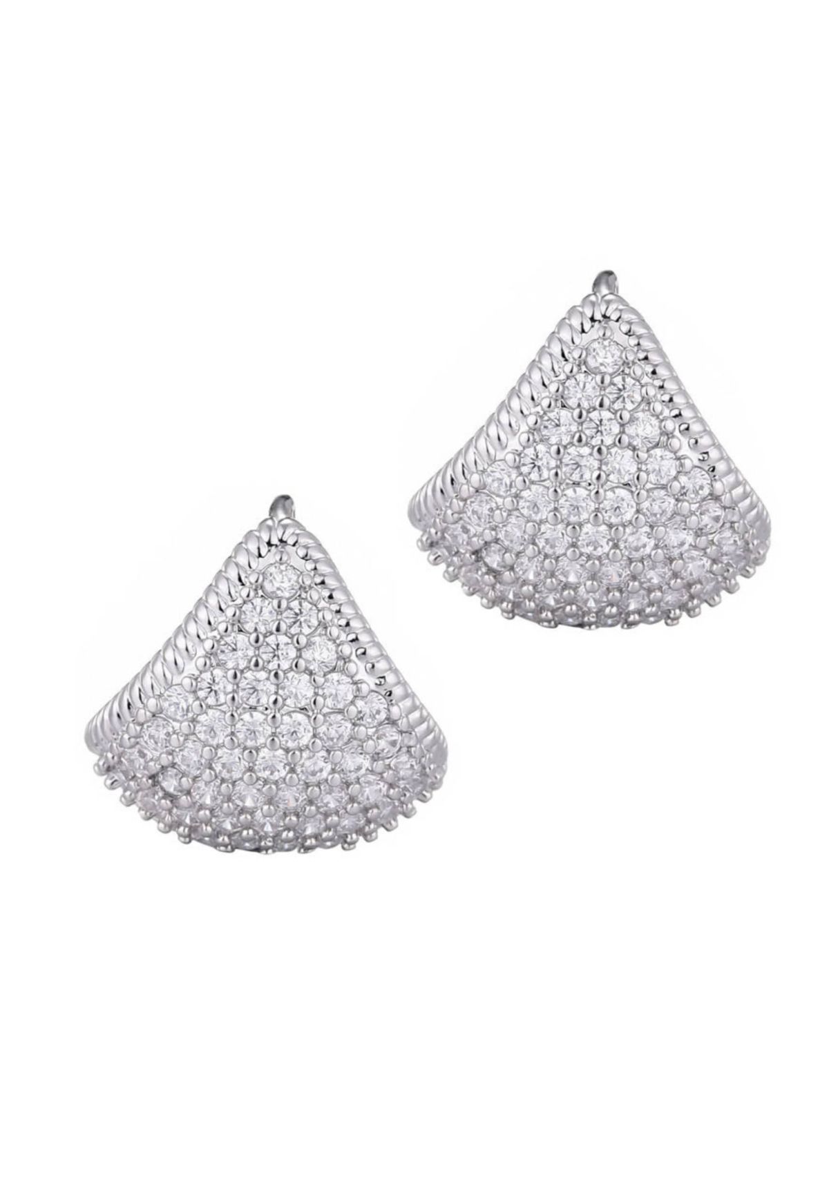 Silver Plated CZ Purse Earrings