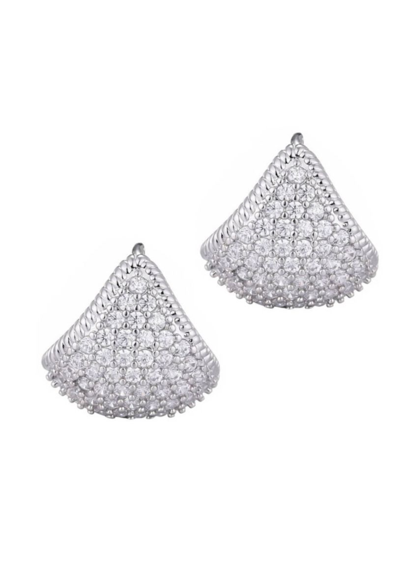 Silver Plated CZ Purse Earrings